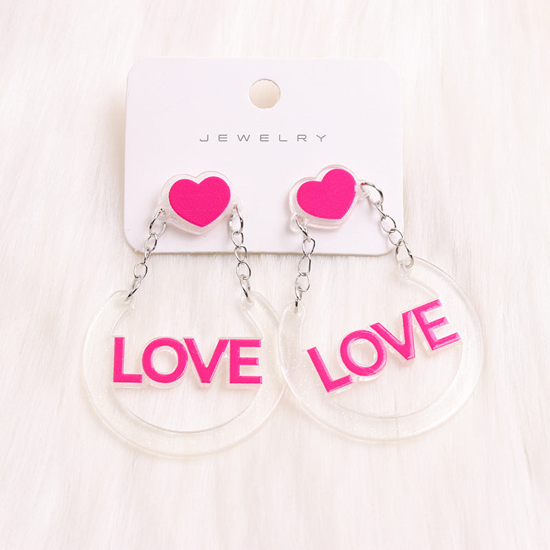 Wholesale Valentine's Day LOVE Acrylic Earrings
