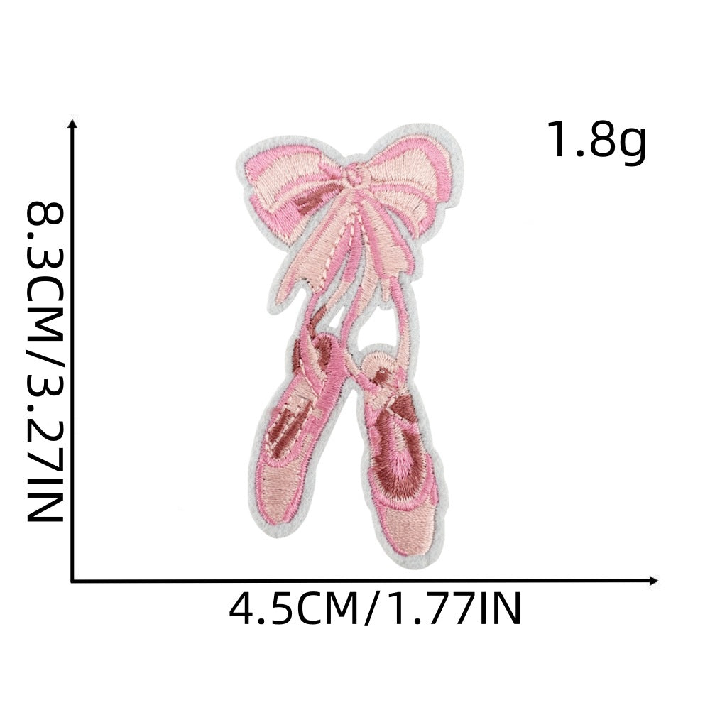 Wholesale Polyester Embroidered Sweet Heart Bow Patch For Girls Clothing Bag Decoration