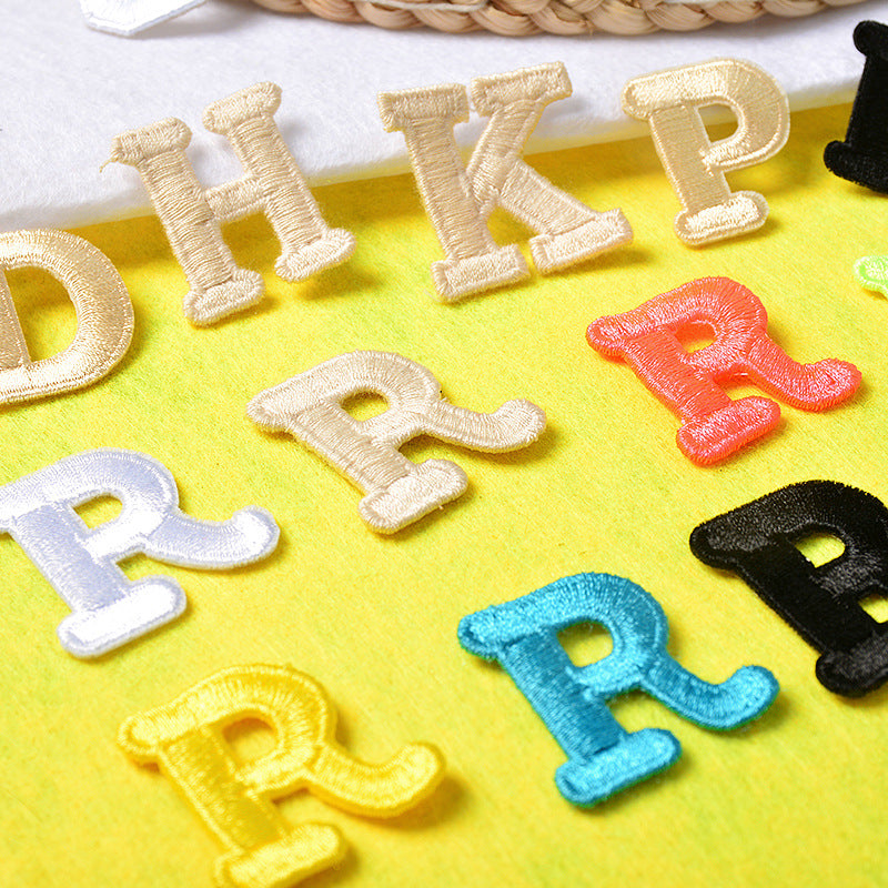 Wholesale Embroidered Letter R Patch Iron On Sew On Applique For Caps T Shirts Towels DIY Decorative Craft Supply