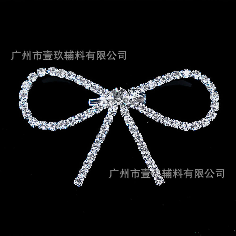 Wholesale Diverse Silver Bow Water Diamond Crystal Chest Flower DIY Patches