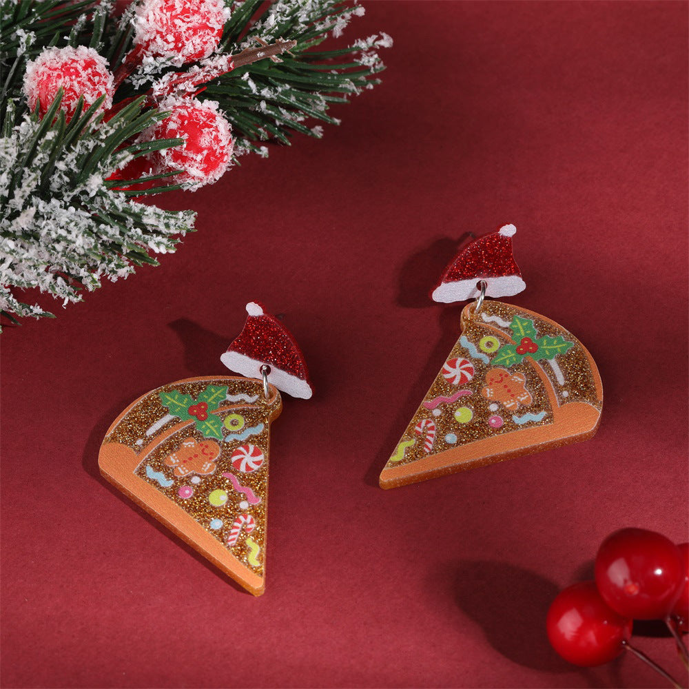 Wholesale Christmas Tree Christmas Hat Socks Elk Earrings