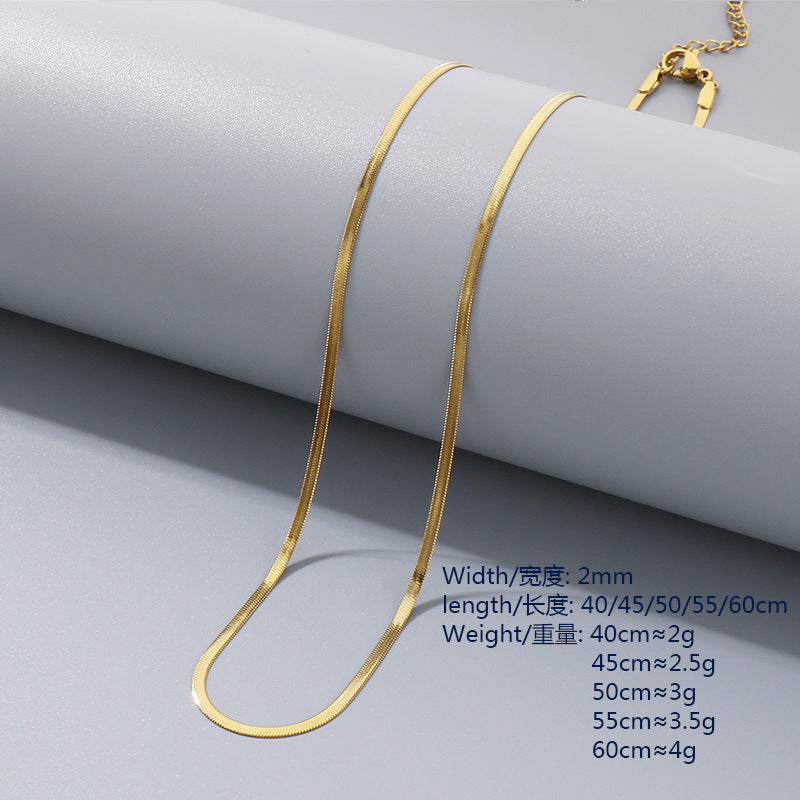 Wholesale Women's Gold Titanium Steel Chain Decoration Necklace