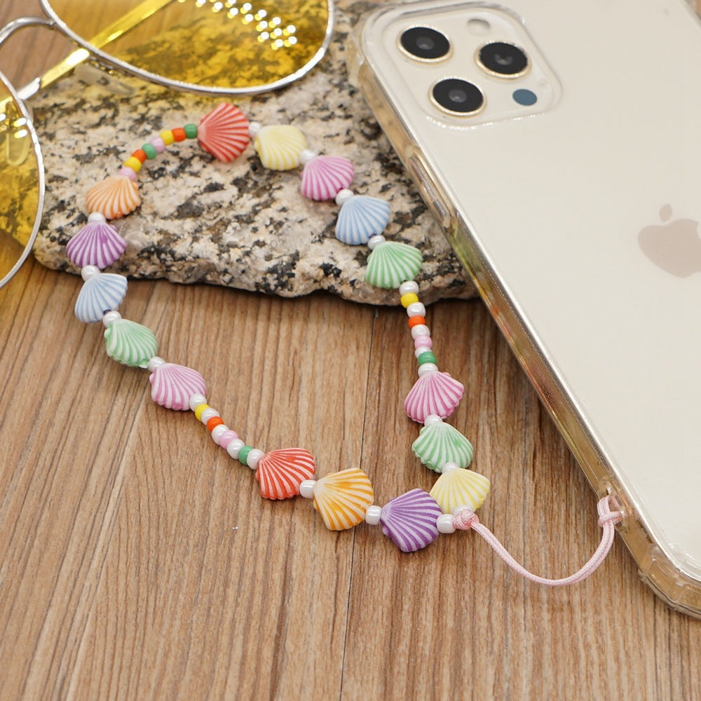 Wholesale Acrylic Mixed Color Shell Phone Lanyard
