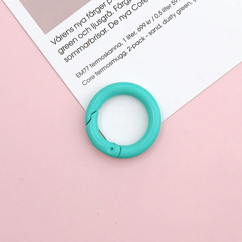Wholesale 10pcs  New 25mm Spring Ring diy Jewelry Accessories Candy Color Baking Paint Open Ring Hardware Keychain Accessories
