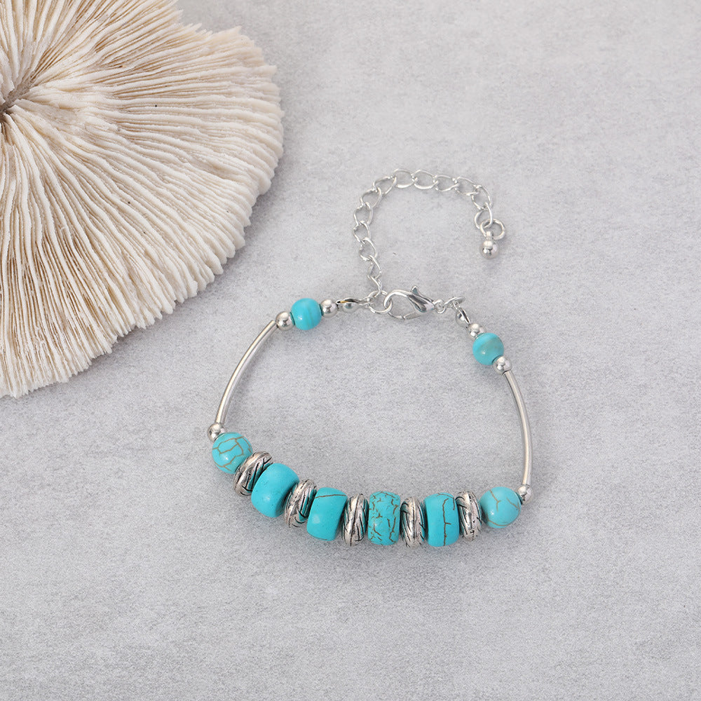 Wholesale  Distressed   Retro Turquoise Butterfly Bracelet