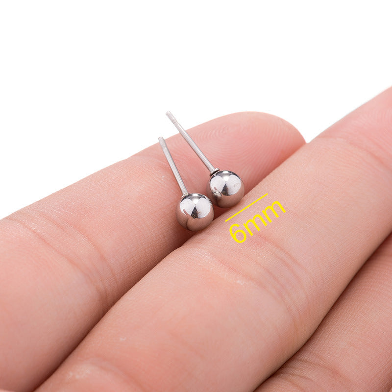 Wholesale Stainless steel polished ball earrings