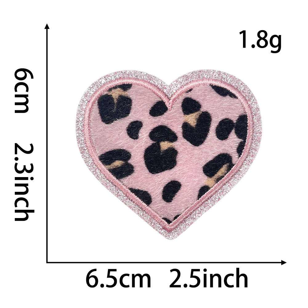 Wholesale  Love Leopard Ironing Glitt Cloth DIY Patches