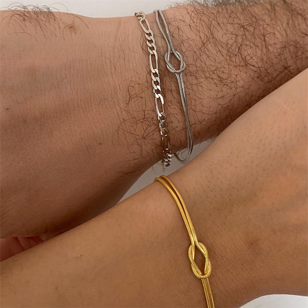 Wholesale Knot snake bone chain herringbone titanium steel bracelet