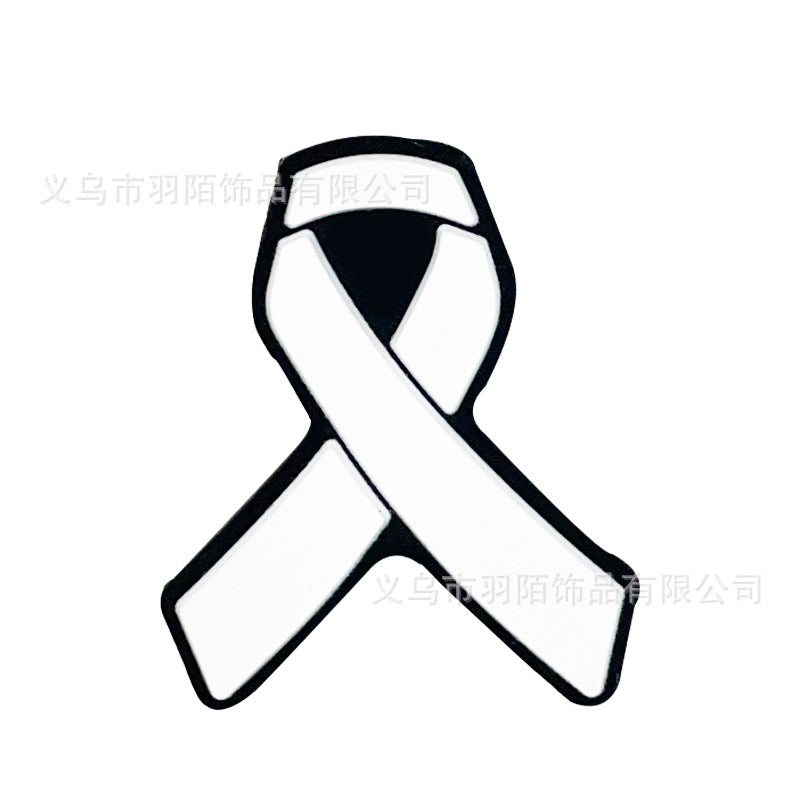 Wholesale 20pcs Cartoon Ribbon Publicity Prevention Awareness Warning Badge Silicone Beads