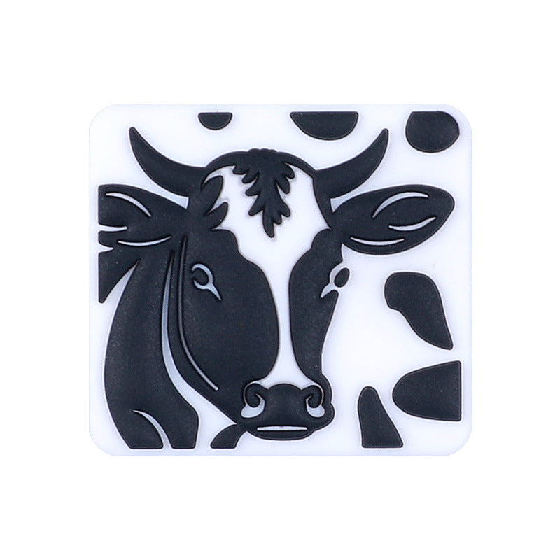 Wholesale 20PCS Cartoon Bull Head DIY Beaded Pen Ornaments Silicone Beads