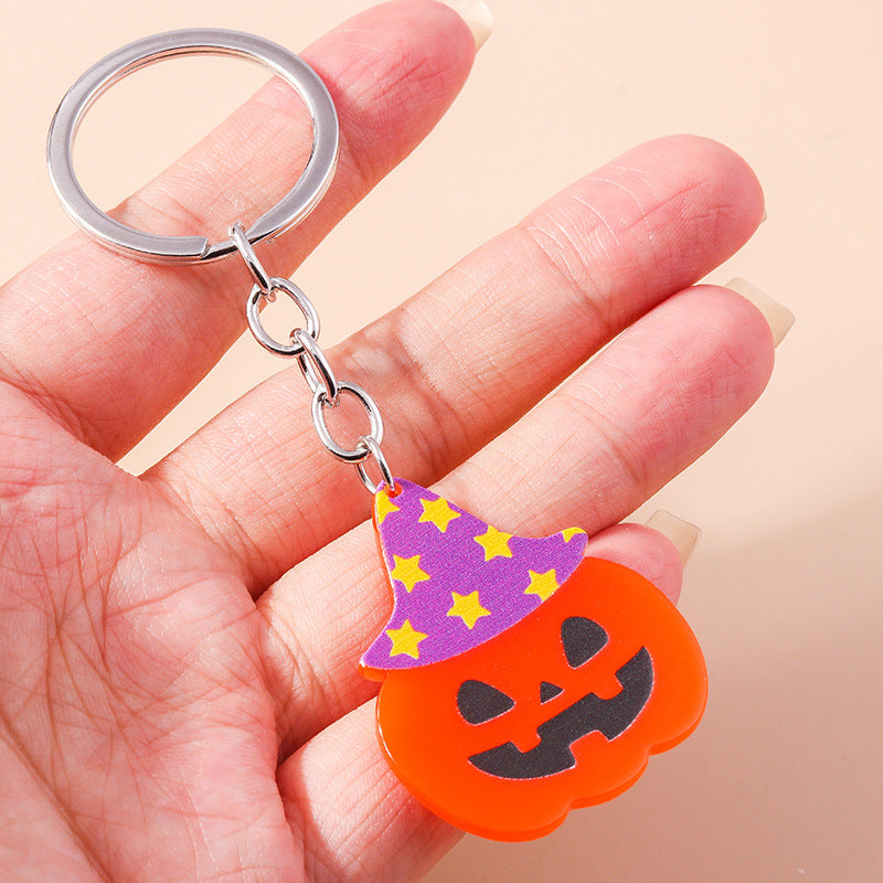 Wholesale Pumpkin Star Hat Metal Keychains