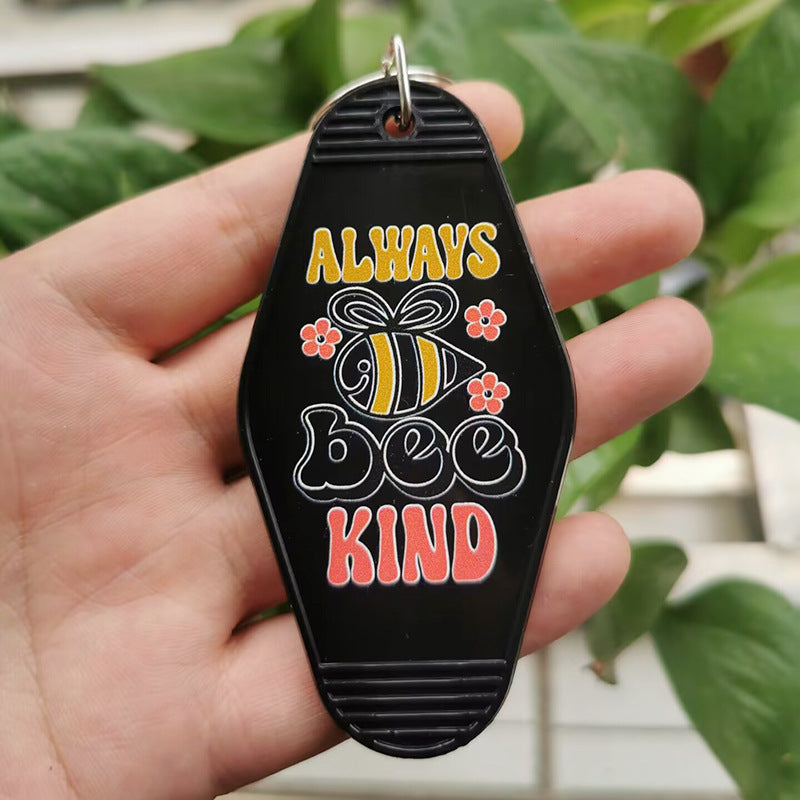 Wholesale ALWAYS BEE KIND Retro Plastic Hotel Keychain