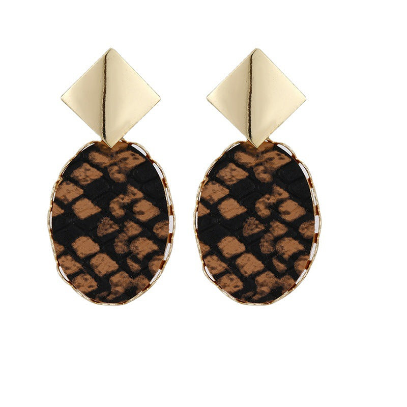 Wholesale Leopard Print Polka Dot PU Leather Earrings