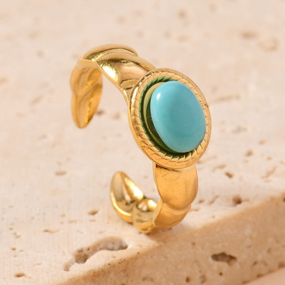 Wholesale Blue turquoise open ring
