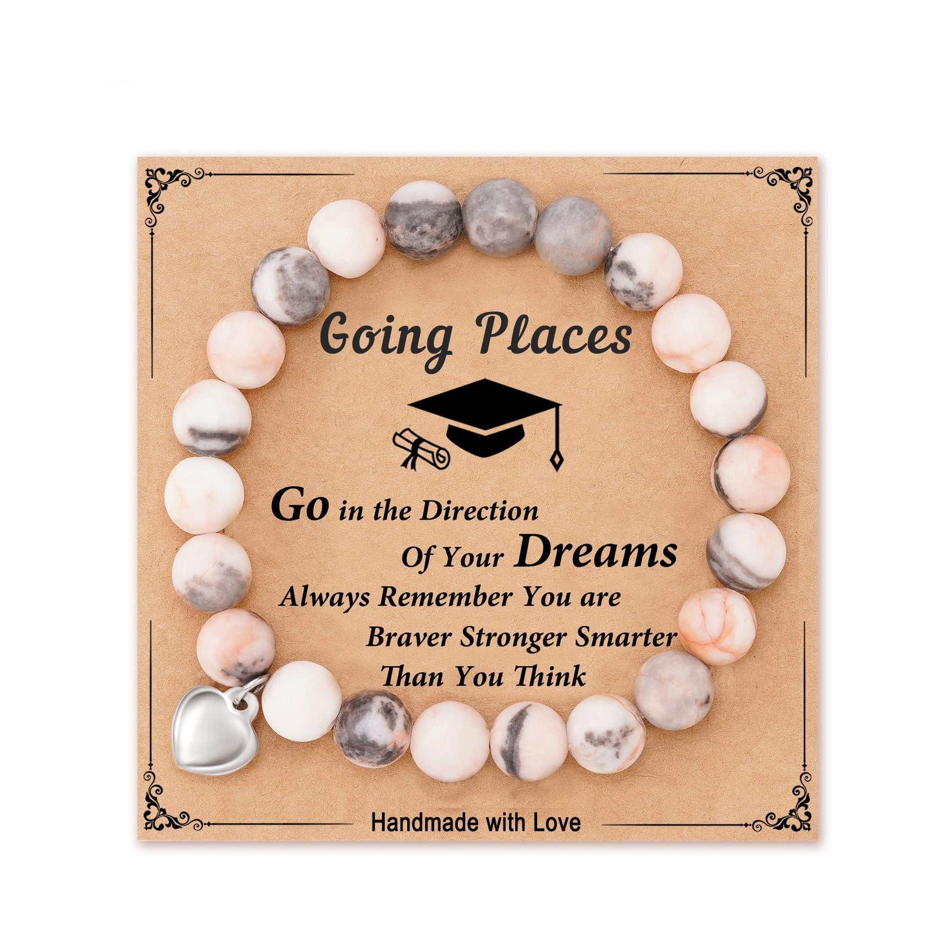 Wholesale 8mm Natural Pink Zebra Stone Beads Bracelet