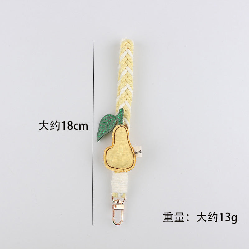 Wholesale Spring and Summer Cartoon Fruit Fabric Woven Keychain