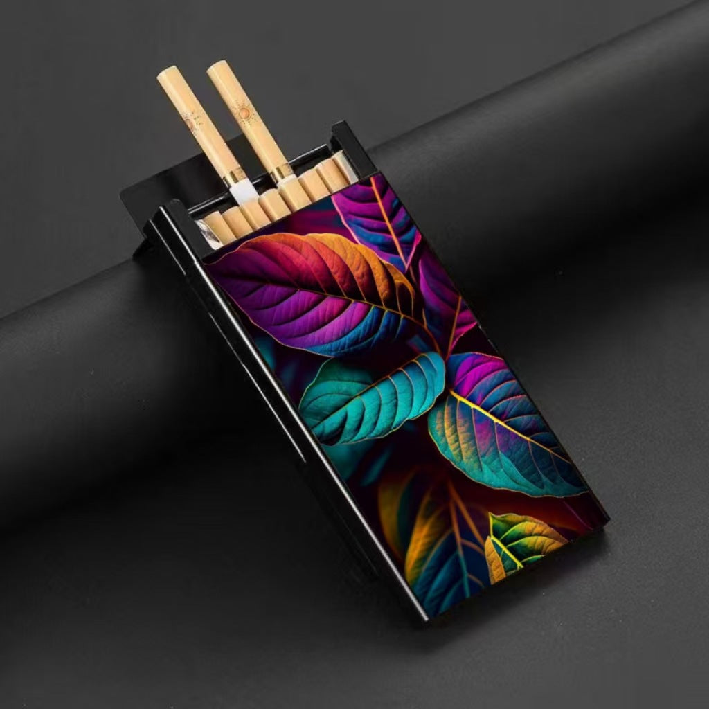 Wholesale Metal Fine Tube Anti Drop and Moisture-proof Painted Creative Cigarette Box