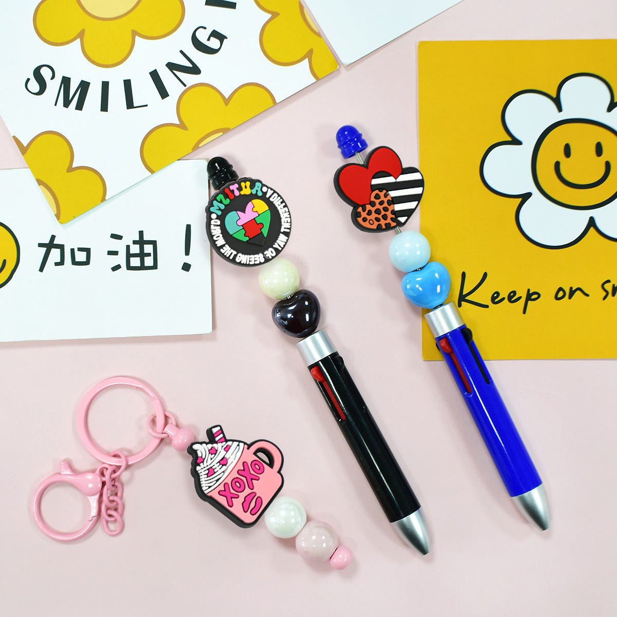 Wholesale  Random 100pcs/pack  Cartoon colored bead Focal Beads