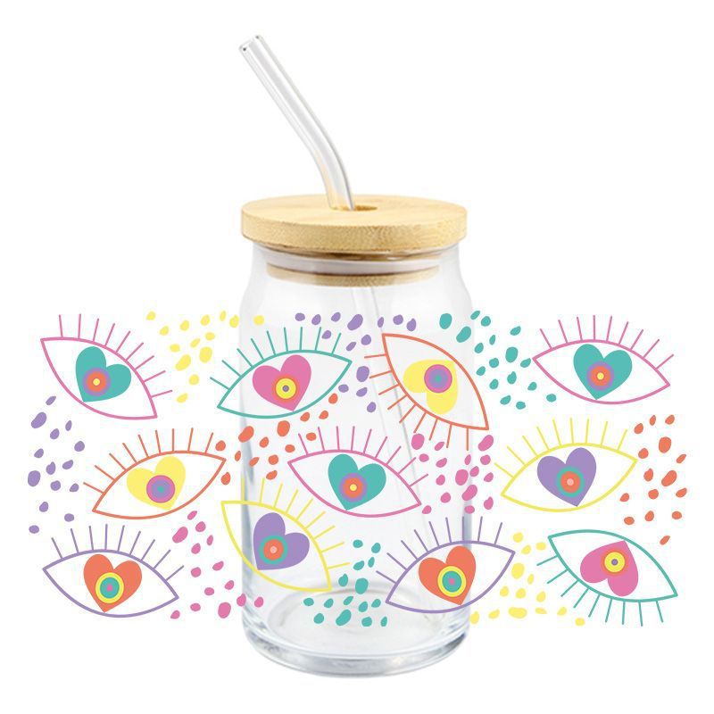 Wholesale 5pcs Devil' s Eye 16oz Cup UV DTF Wraps