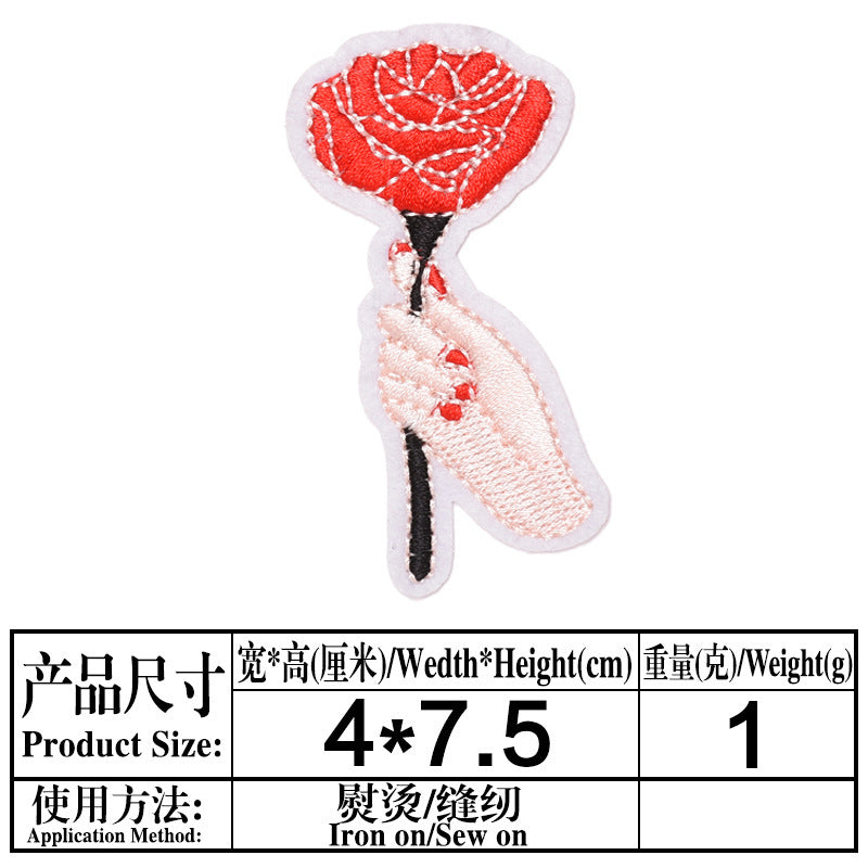 Wholesale Twill Flower Embroidery Patches DIY Sewing Craft Supply For Clothing Decoration