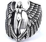 Wholesale  Simple Retro Punk Goethe Ring Titanium Steel Rust-free Fashion Jewelry Ring Pendant