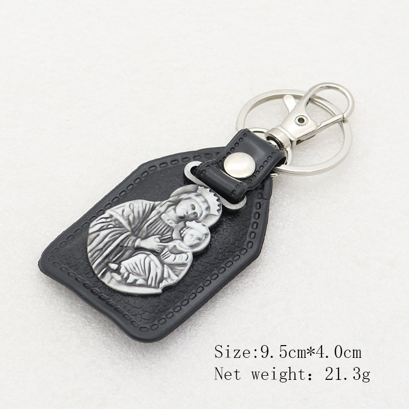 Wholesale Retro Metal PU Combination Car Pendant Keychain Jewelry Pendant