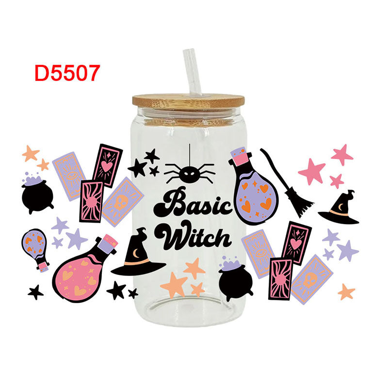 Wholesale Ghostly Witch Halloween 16oz Cup UV DTF Wraps