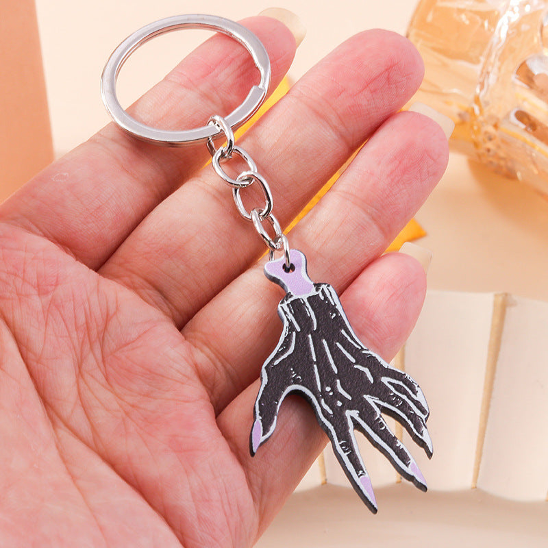 Wholesale Cartoon Demon Palm Skull Zinc Alloy Keychain