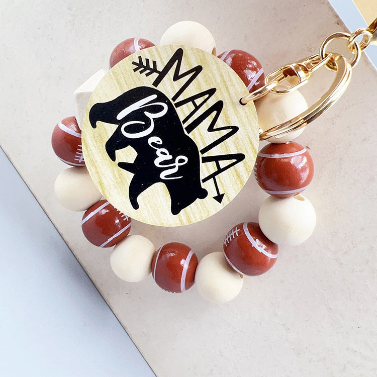 Wholesale sports style football basketball baseball and other wooden beads beaded polar bear