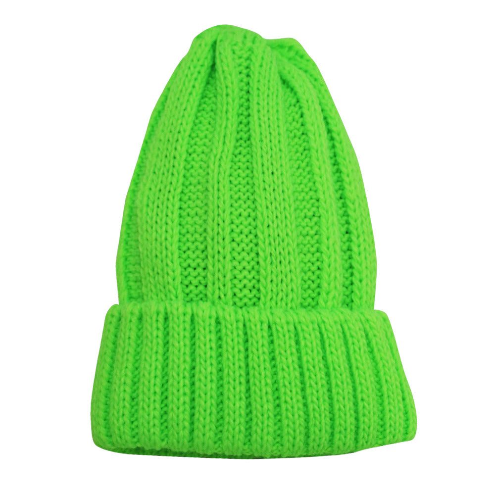 Wholesale Acrylic Solid Color Warm Knitted Hat