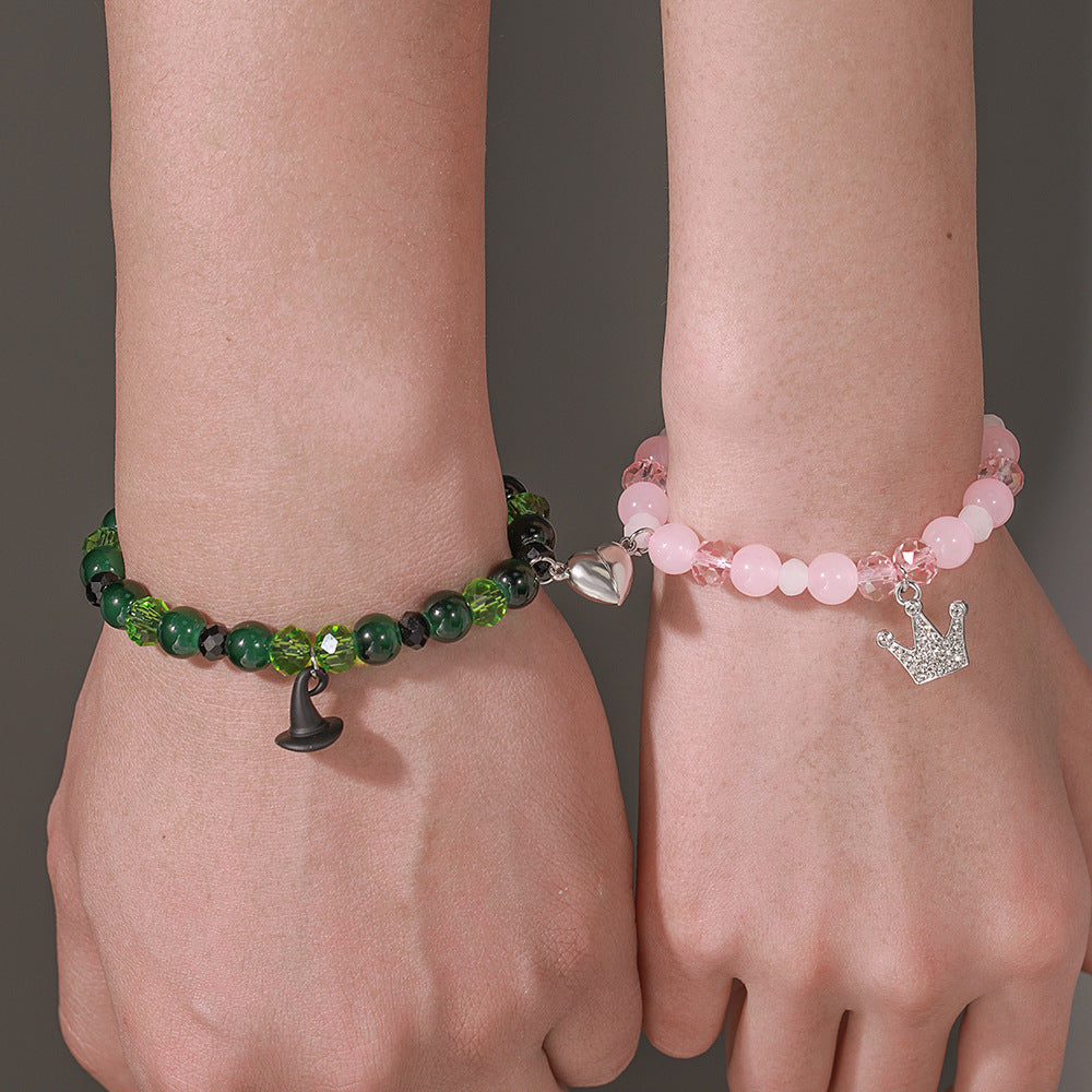 Wholesale Wicked Beaded Heart Magnet Bracelet Set