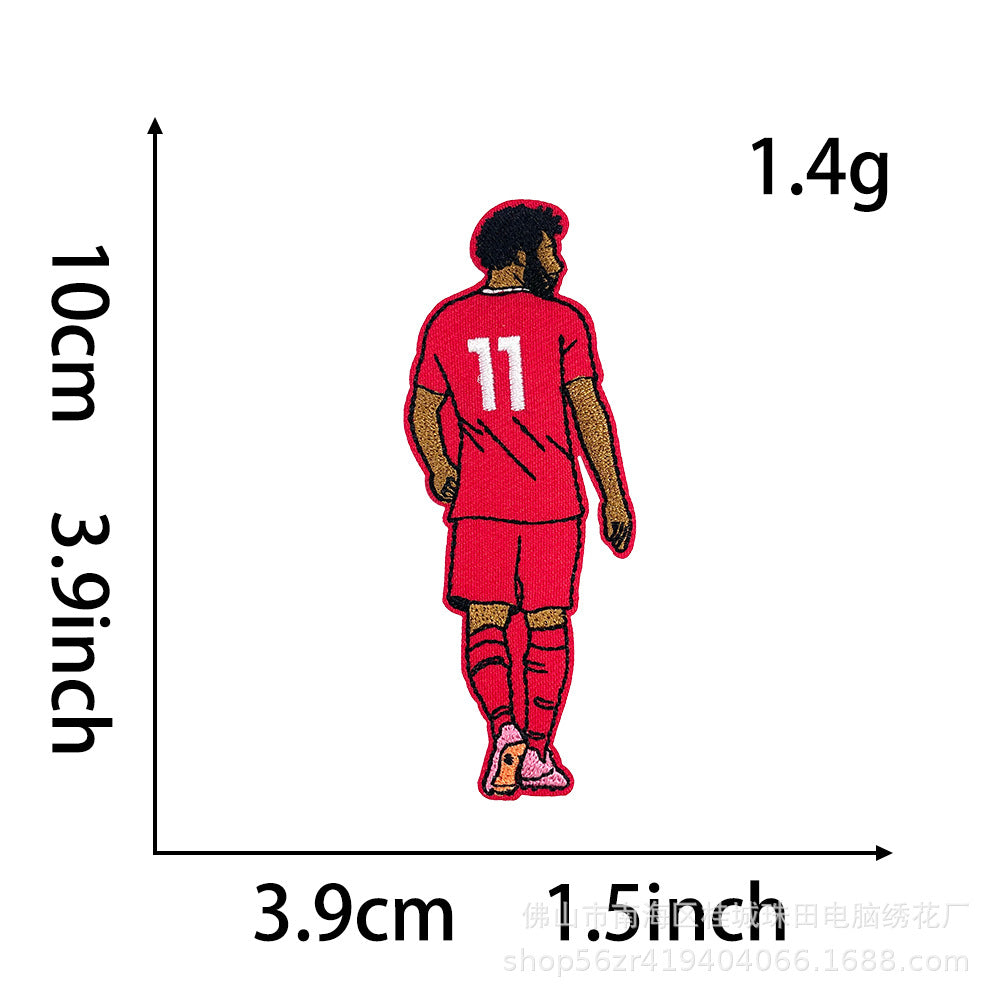 Wholesale Football Star Embroidered Patch Iron On DIY Cloth Badge For Clothing Stylish Fashion Accessory For Resale
