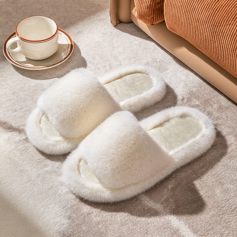 Wholesale Autumn and Winter Plush Open Slippers