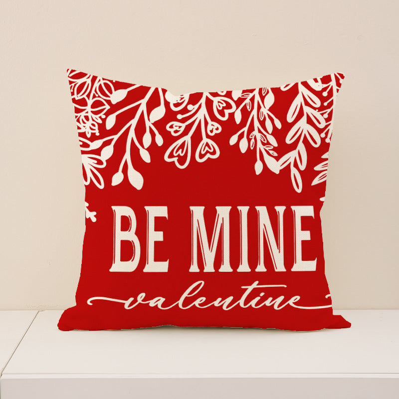 Wholesale Valentine' s Day Pillow Cover Love Imitation linen Pillow
