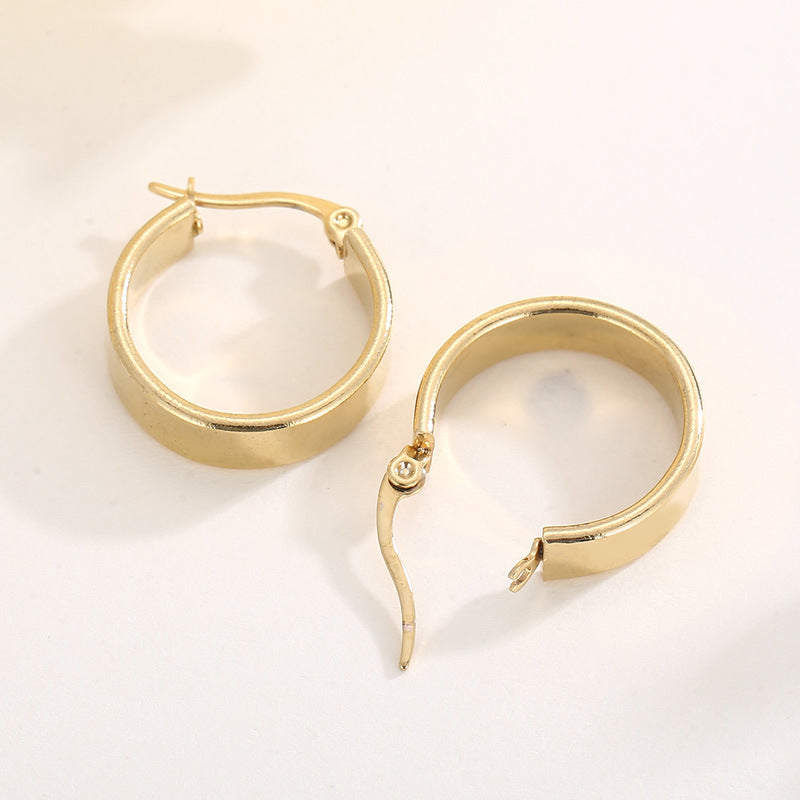 Wholesale Retro Niche Circles Sweet Cool Gold Plated Earring