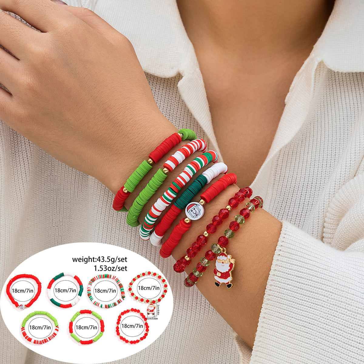 Wholesale Christmas letter contrasting bracelet Layered Bracelet Set