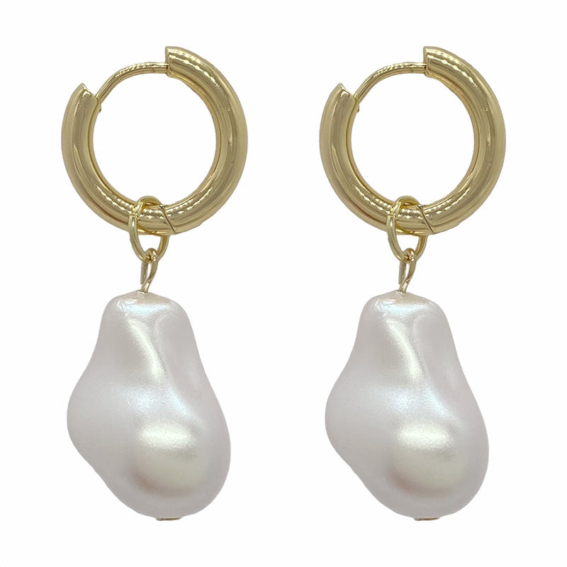 Wholesale French Vintage Baroque Pearl Water Drop Fashion Temperament Design Premium Niche Earrings Ear Buckles