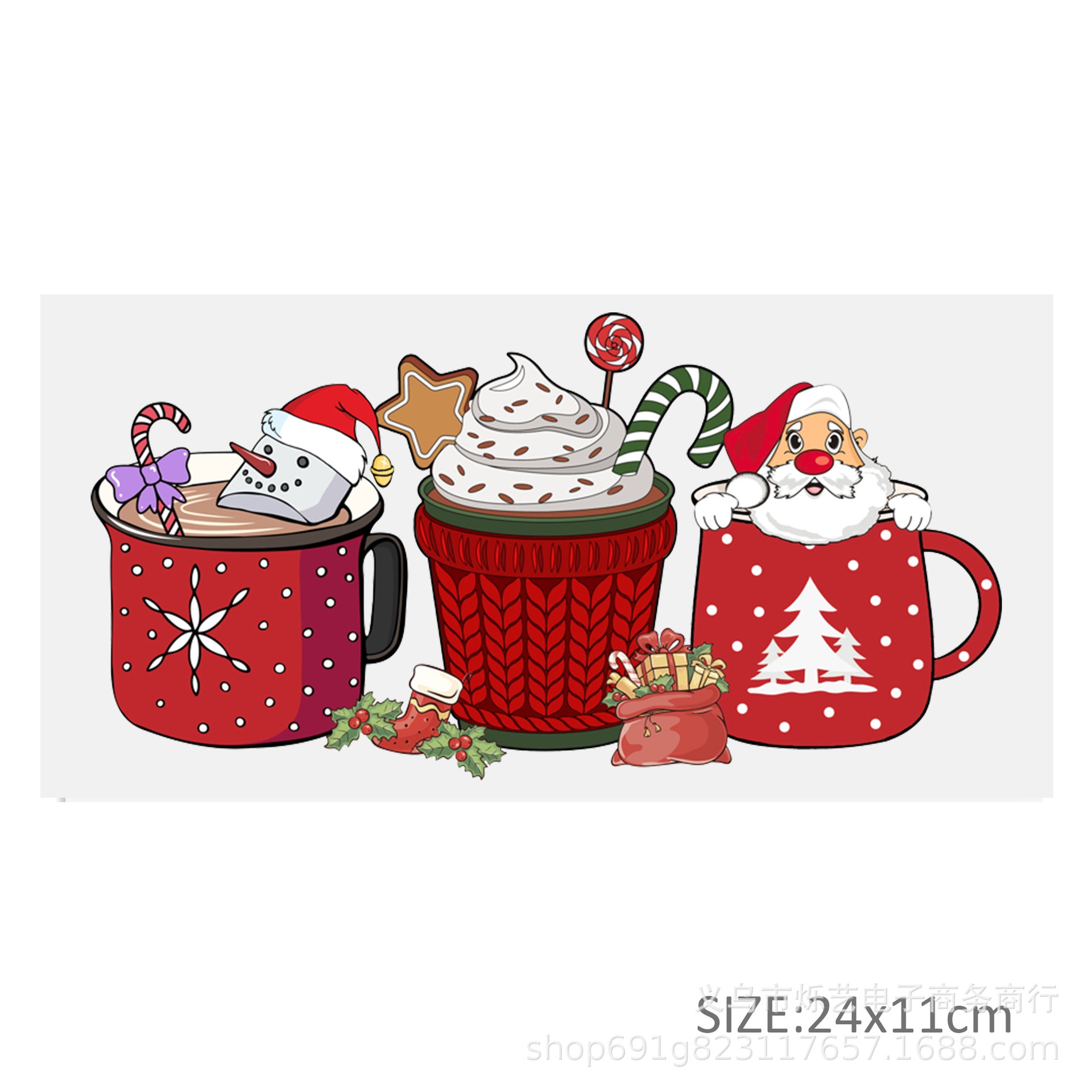 Wholesale Christmas  Snowman Drink  16oz Cup UV DTF Wraps