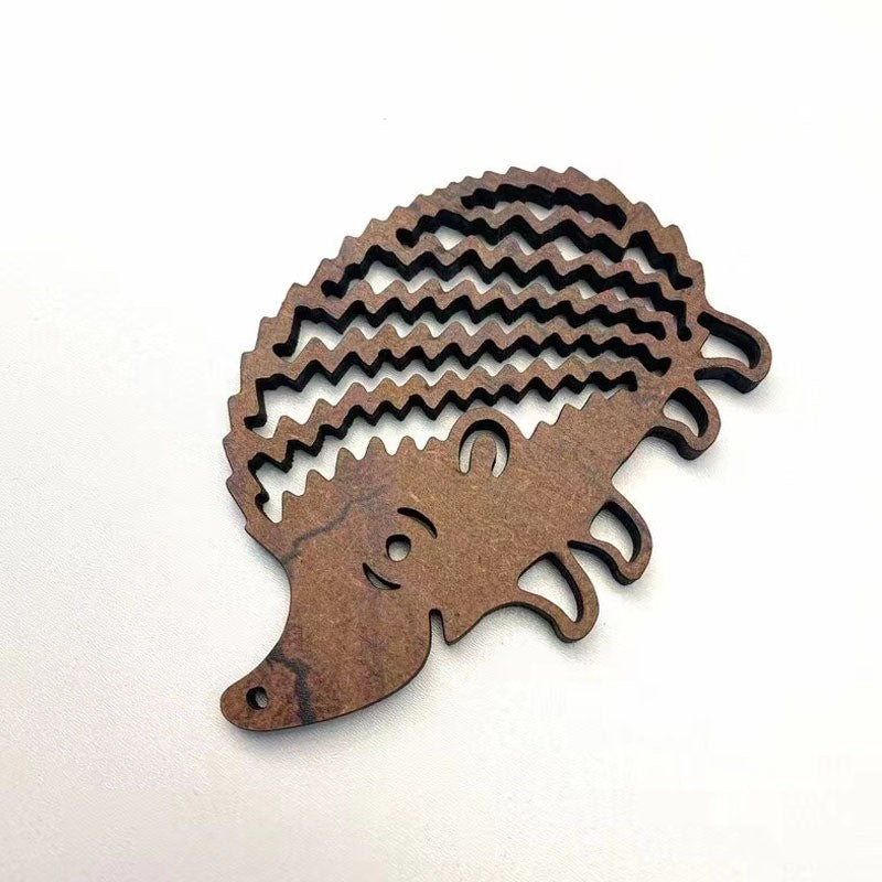 Wholesale Highland Cattle Hollow Wooden Coaster Anti-scalding Heat Insulation Pad Placemat