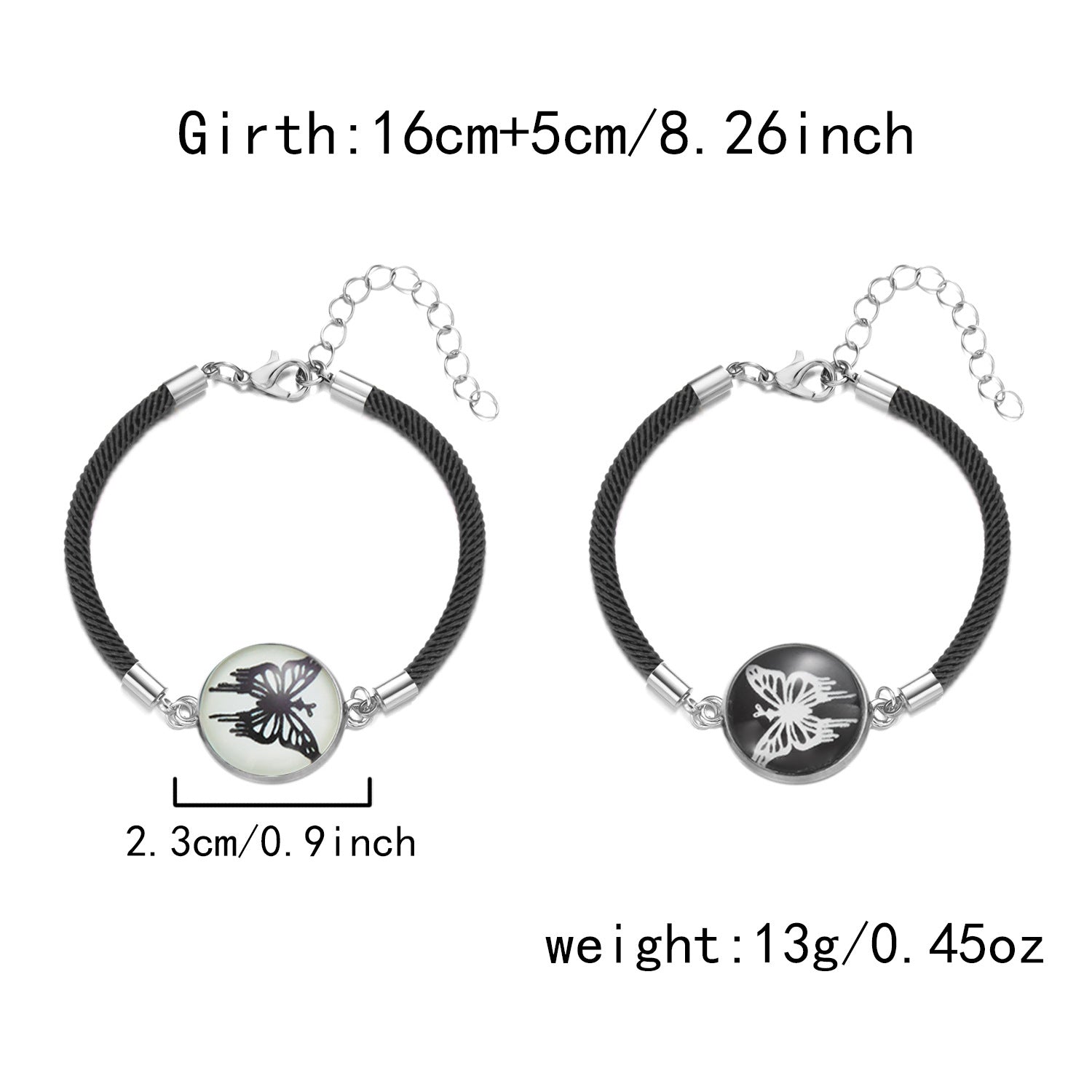 Wholesale Nightlight Sun Moon Butterfly Valentine' s Day Bracelet