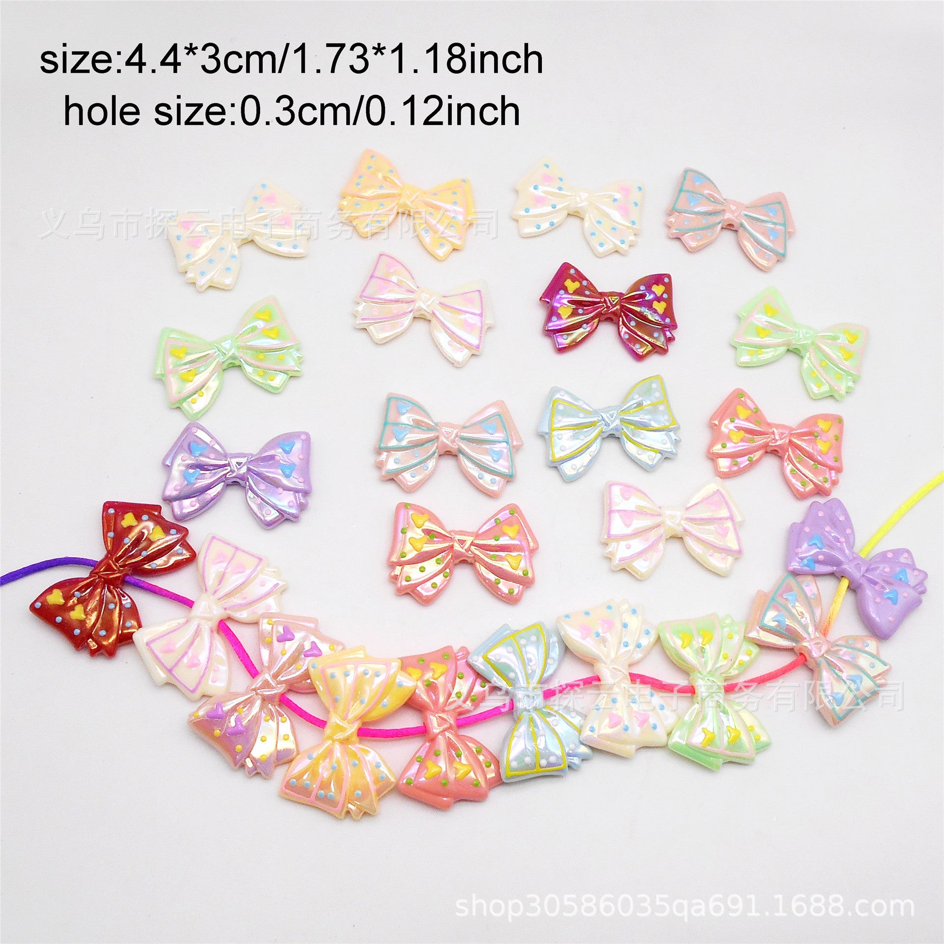 Wholesale 10pcs Plated Cartoon Bow Loose Acrylic Beads