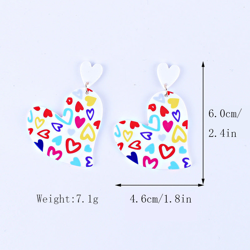 Wholesale Valentine's Day Love Letter Love Heart-shaped Red and Pink Earrings