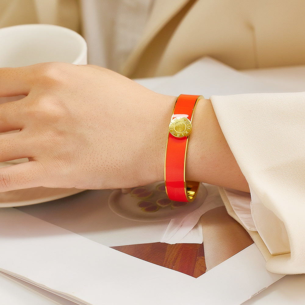 Wholesale Colorful Enamel Titanium Steel Bracelet
