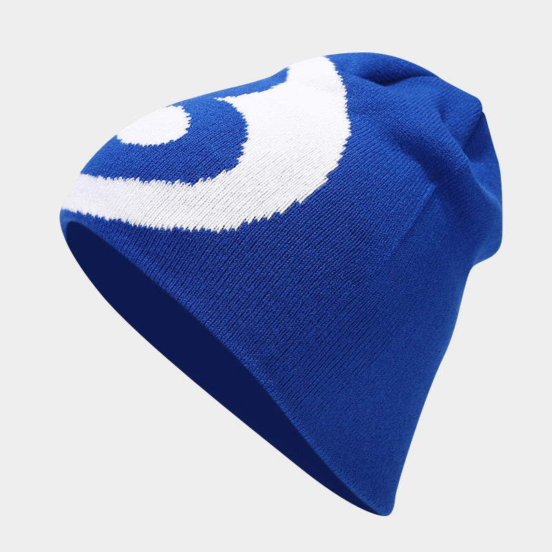 Wholesale Autumn Winter Black Size 8 Jacquard Wool Knit Hat