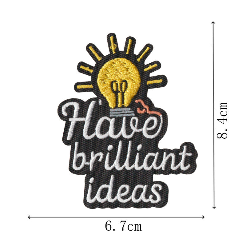 Wholesale Cartoon English Quote Embroidered Patches Set Of 10 Heat Activated Adhesive Back Decorative Craft Supply For Clothing Bags Towels Everyday DIY Accessory Boutique Resale Gift