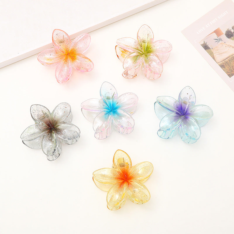 Wholesale colorful acrylic frangipani hairpins