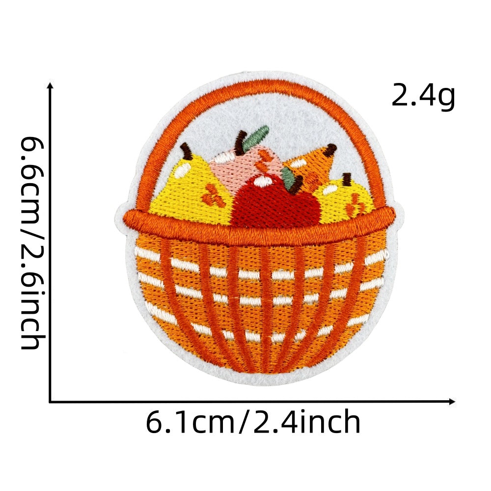 Wholesale Cartoon Autumn Harvest Embroidered Patches Pumpkin Maple Leaf Honey Pot Party Applique Decorative Craft Supply For Clothing Resale
