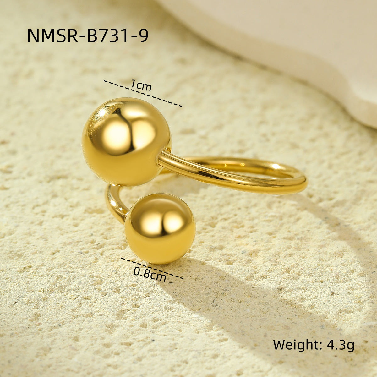 Wholesale Stainless Steel Rings with Geometric Opening Irregular Non-Fading Ring Jewelry