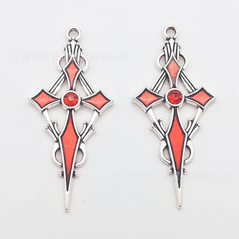 Wholesale 30PCS New Cross Sword DIY Zinc Alloy Pendant