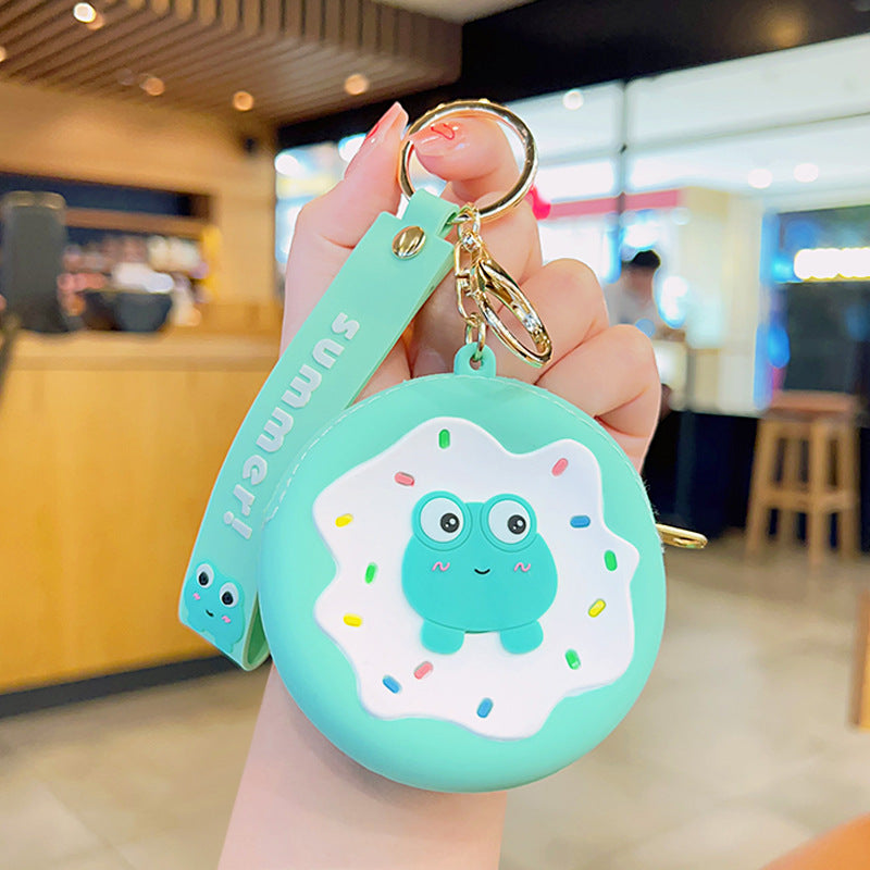 Llavero de monedera de monedas de silicona de donas al por mayor